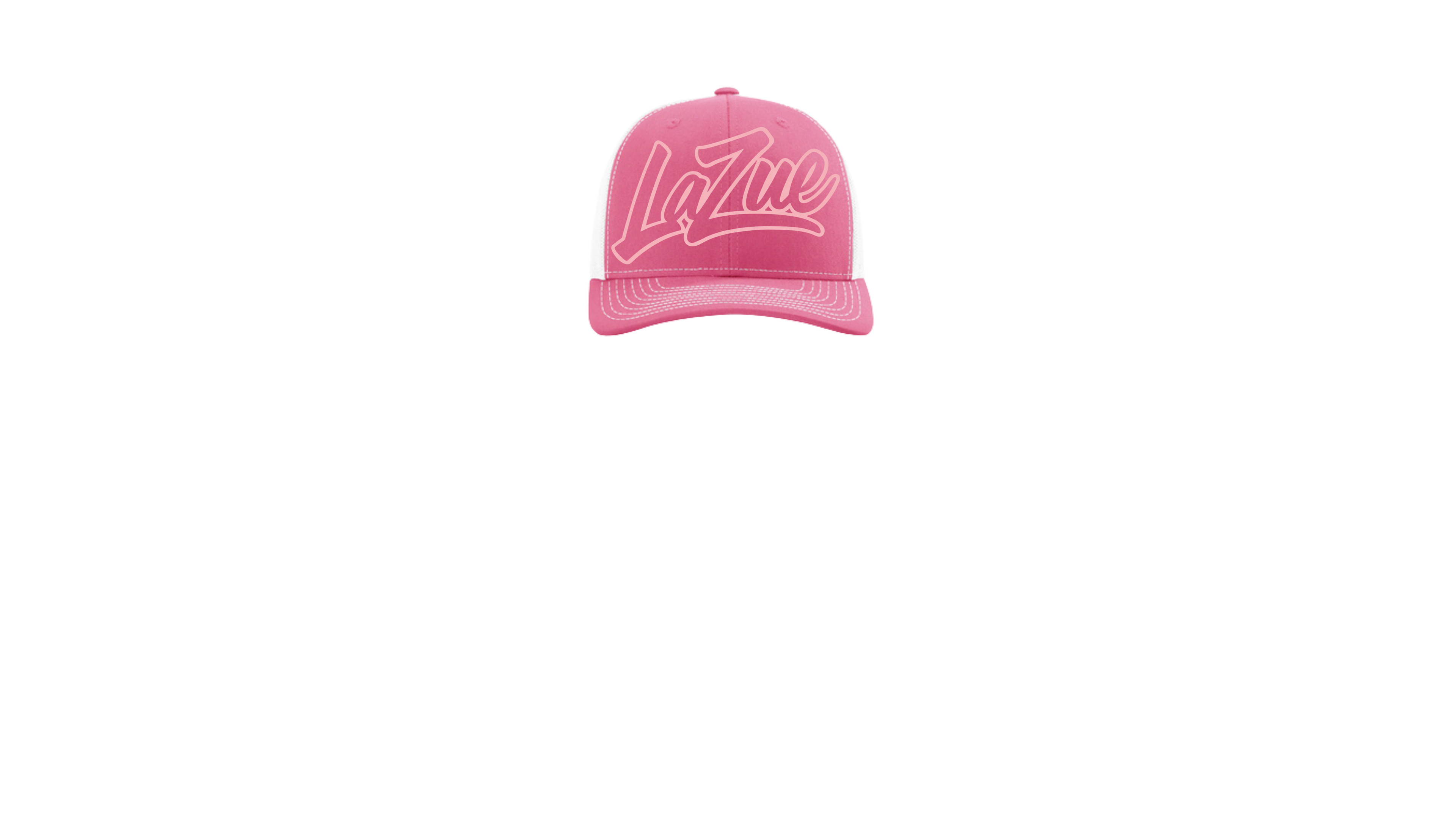 LaZue Signature pink white trucker hat